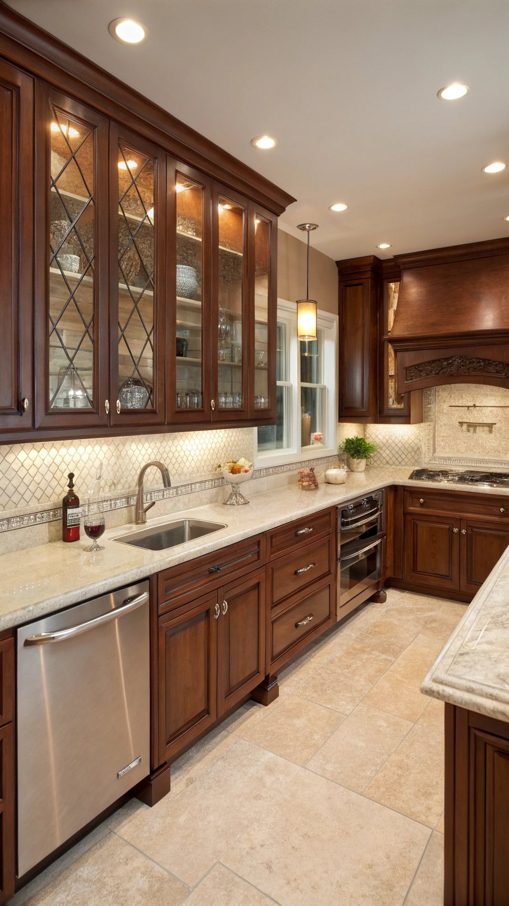 elegant cherry kitchen design