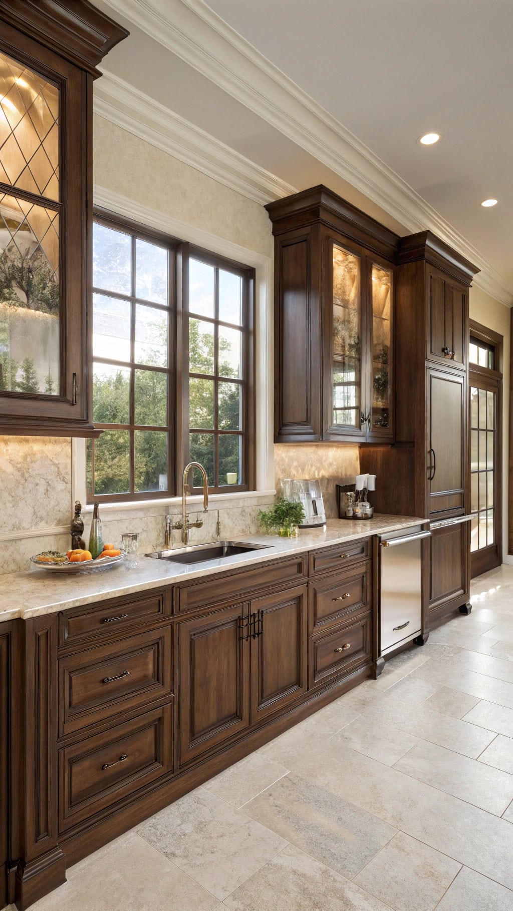 elegant dark cedar kitchen