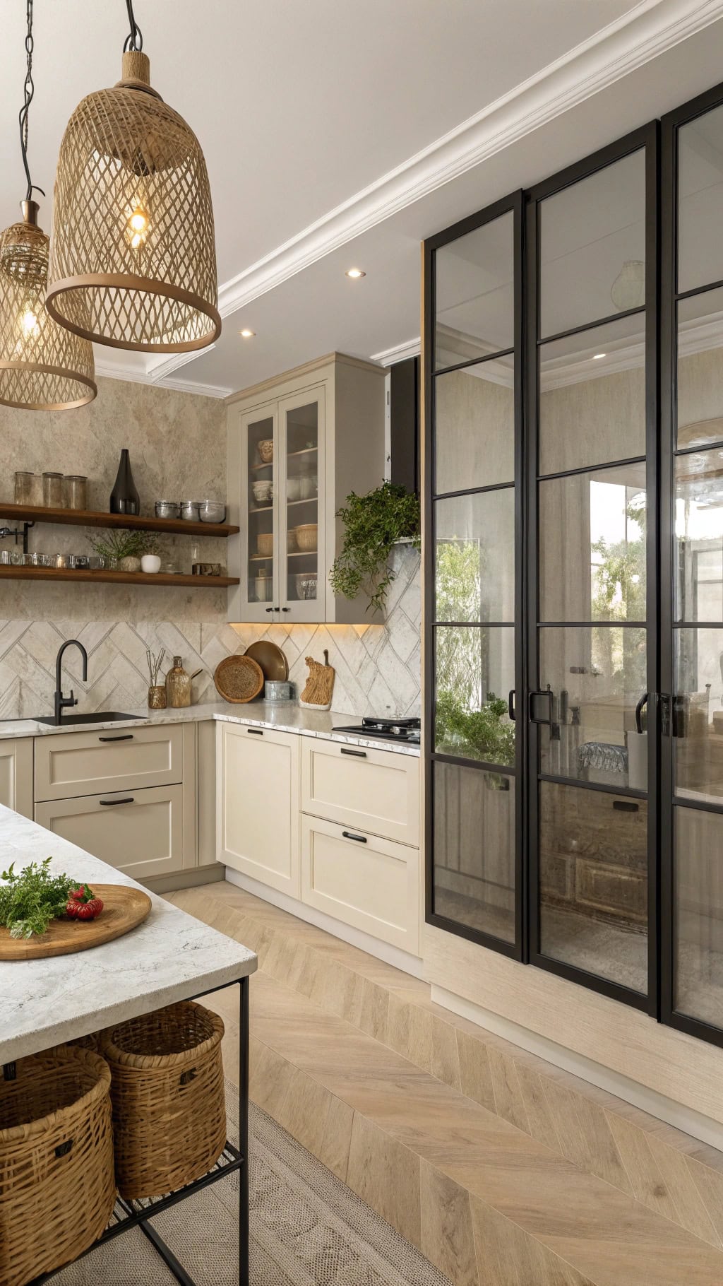 elegant glass kitchen partitions