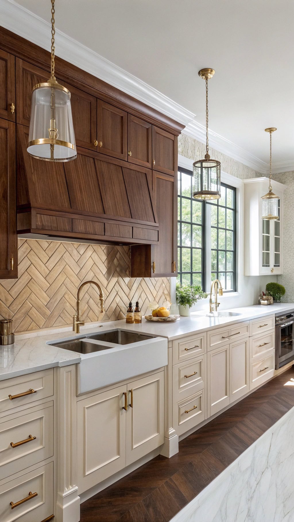 elegant mahogany backsplash design