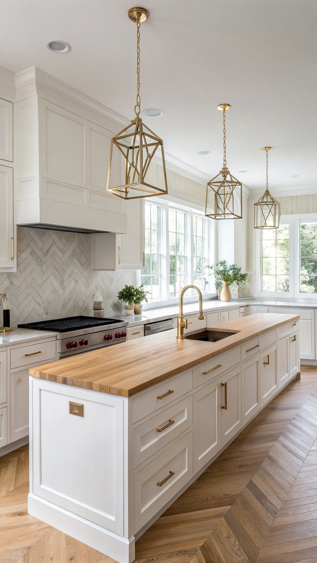 elegant white oak counter
