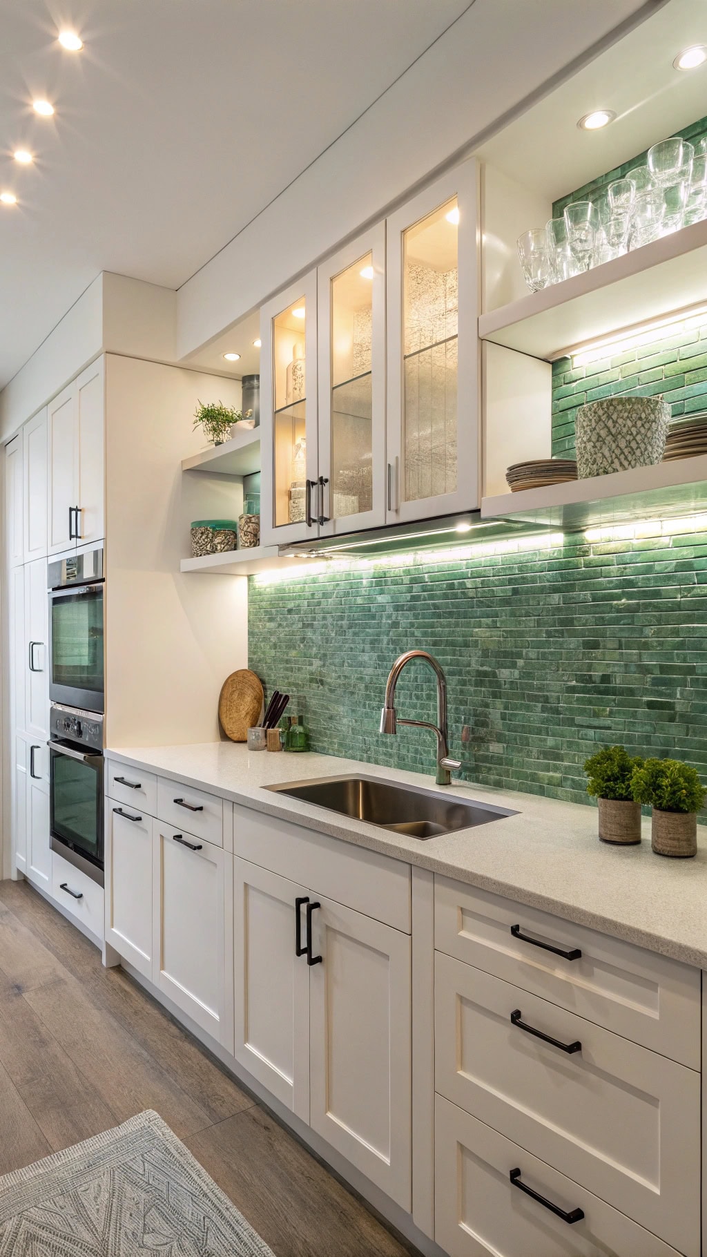 enchanting green glass mosaic