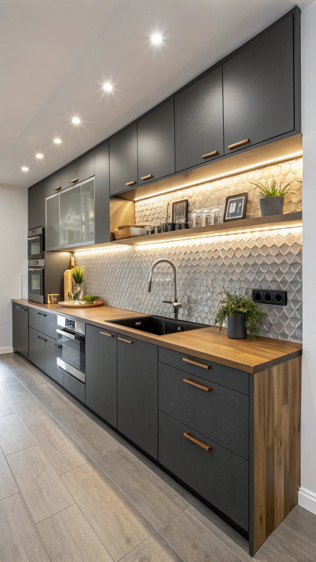 floating bamboo countertop elegance