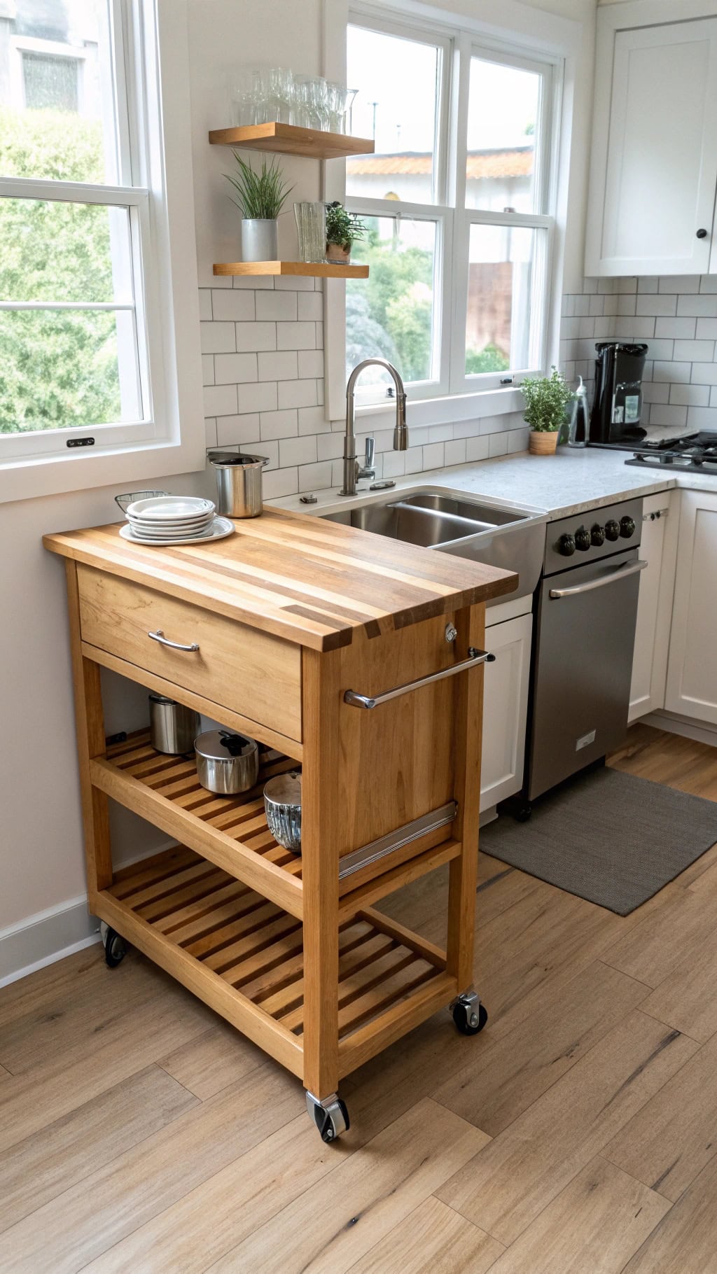 folding island for versatility