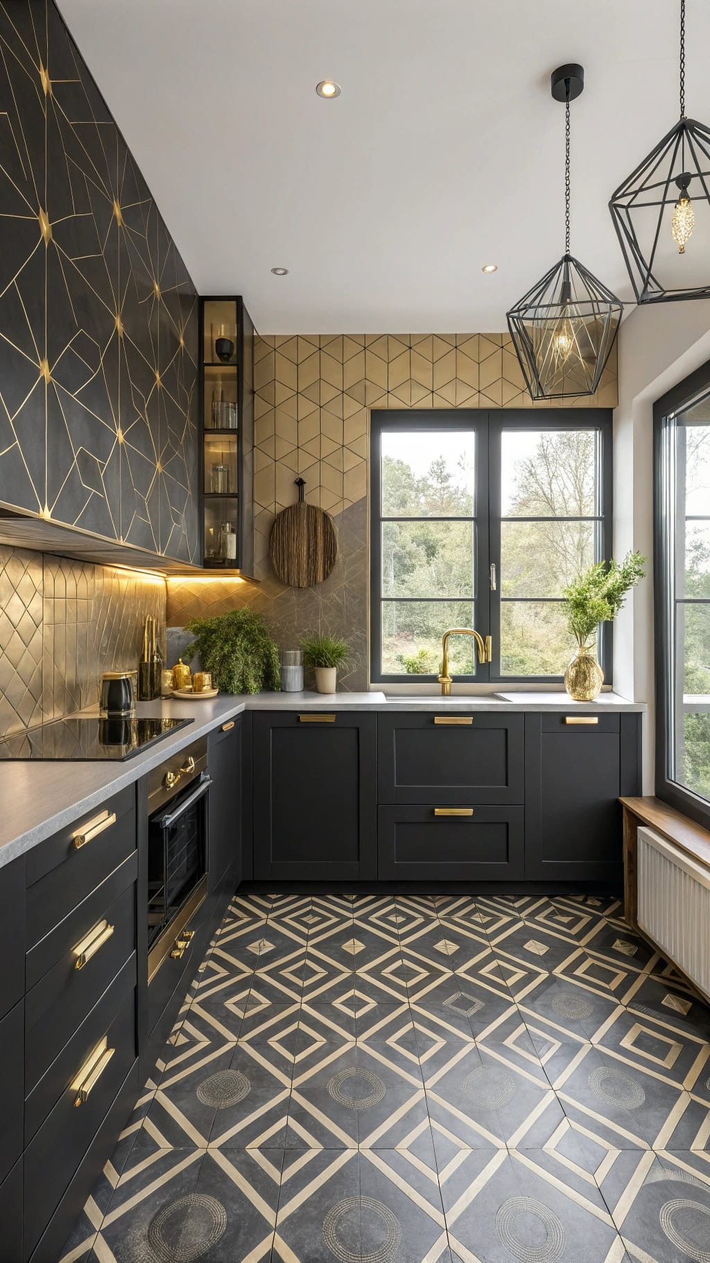 geometric black and gold elegance
