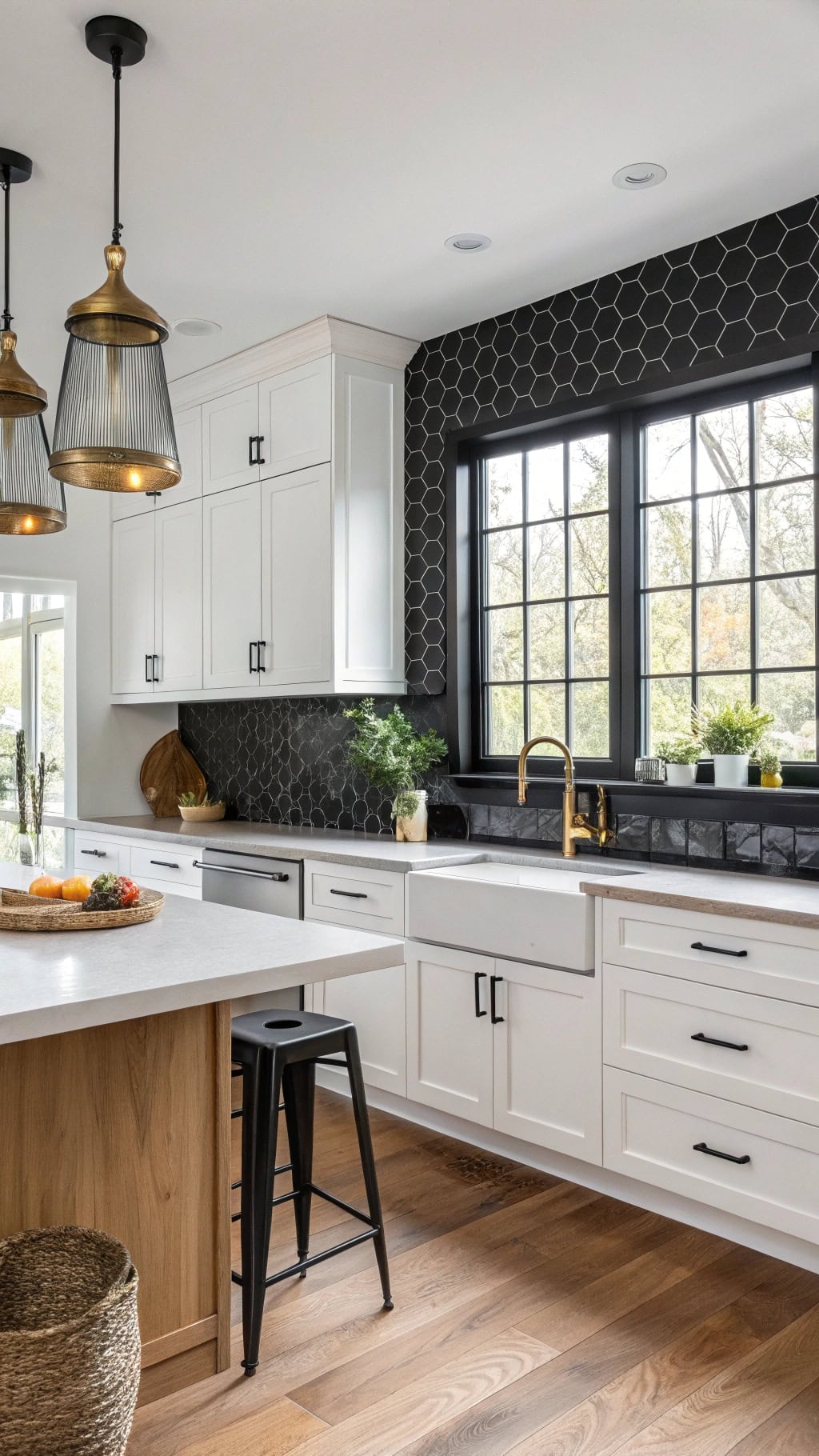 geometric black hexagon knobs