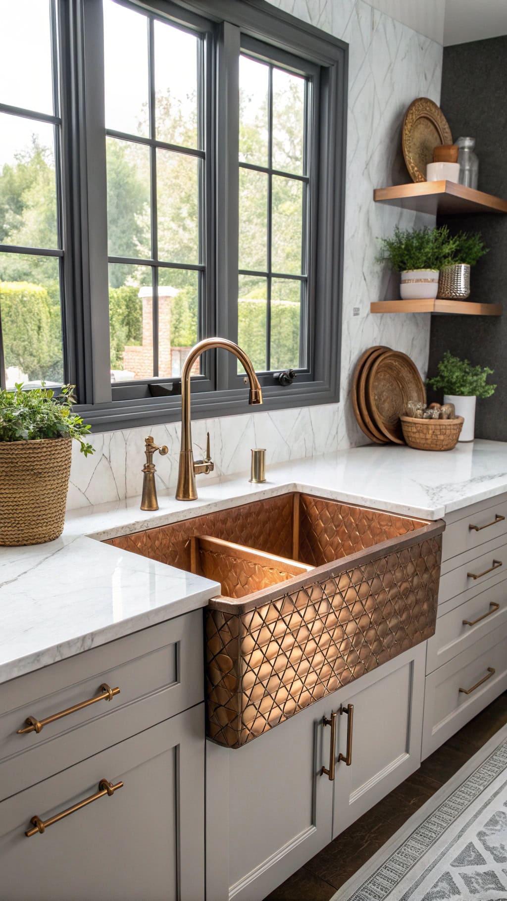 geometric copper sink elegance