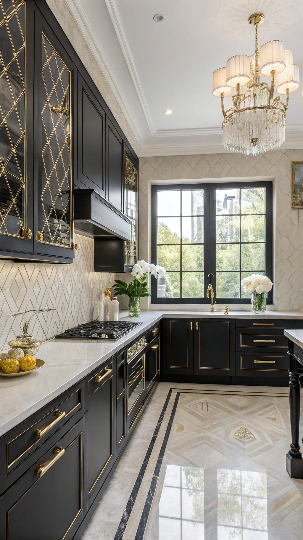 glamorous art deco kitchen