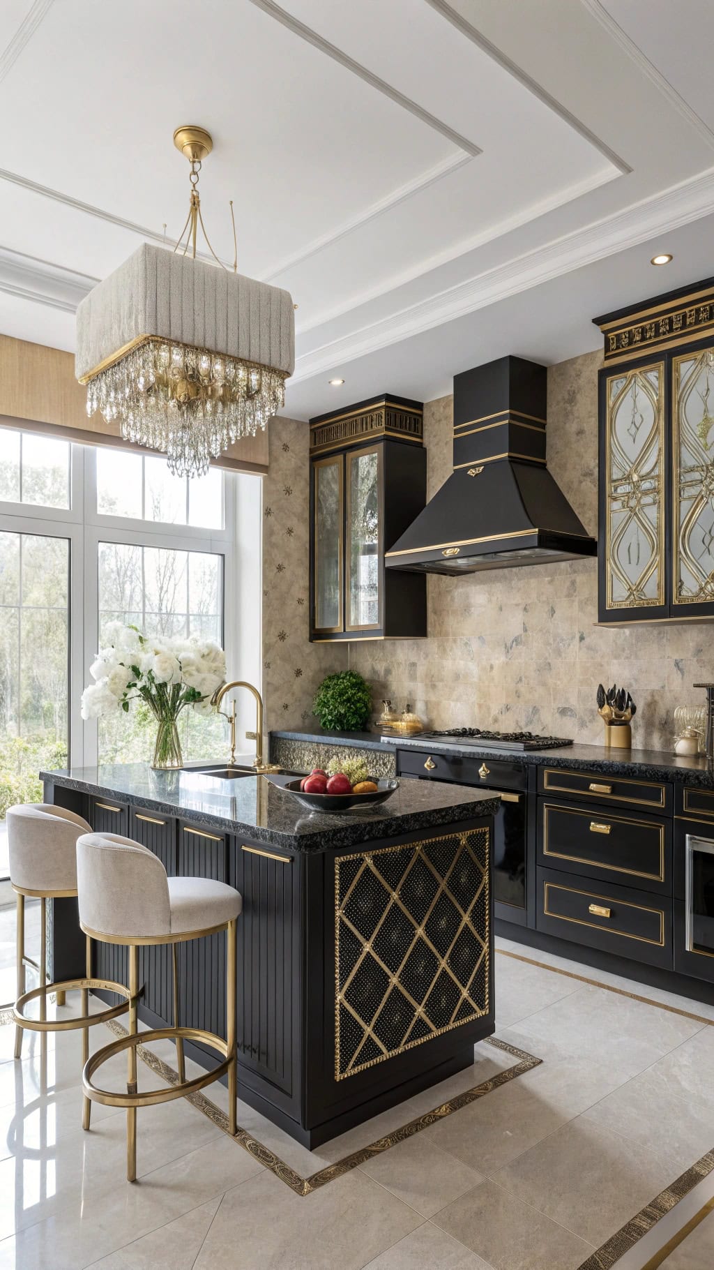 glamorous art deco kitchen