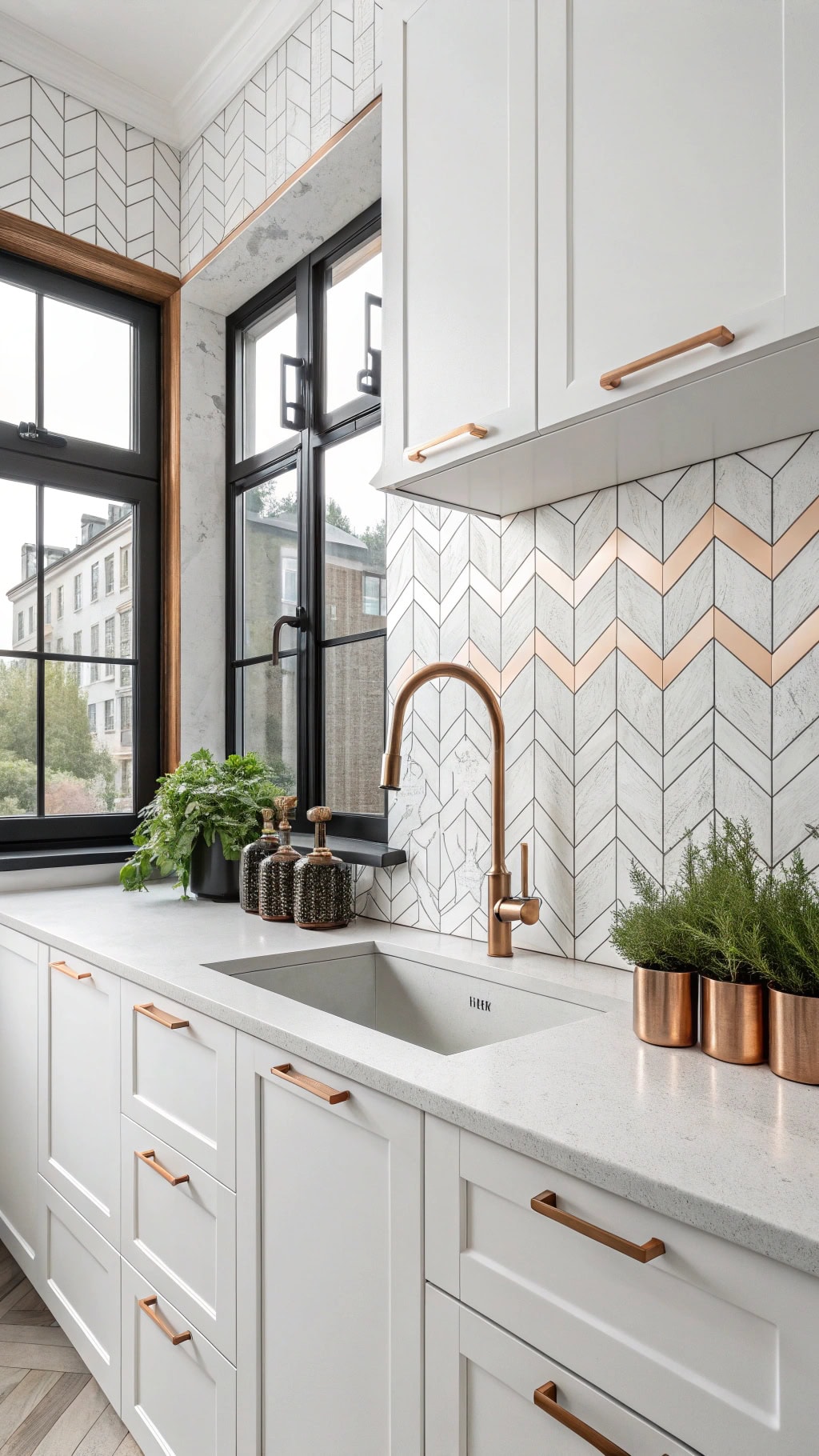 glamorous copper geometric patterns