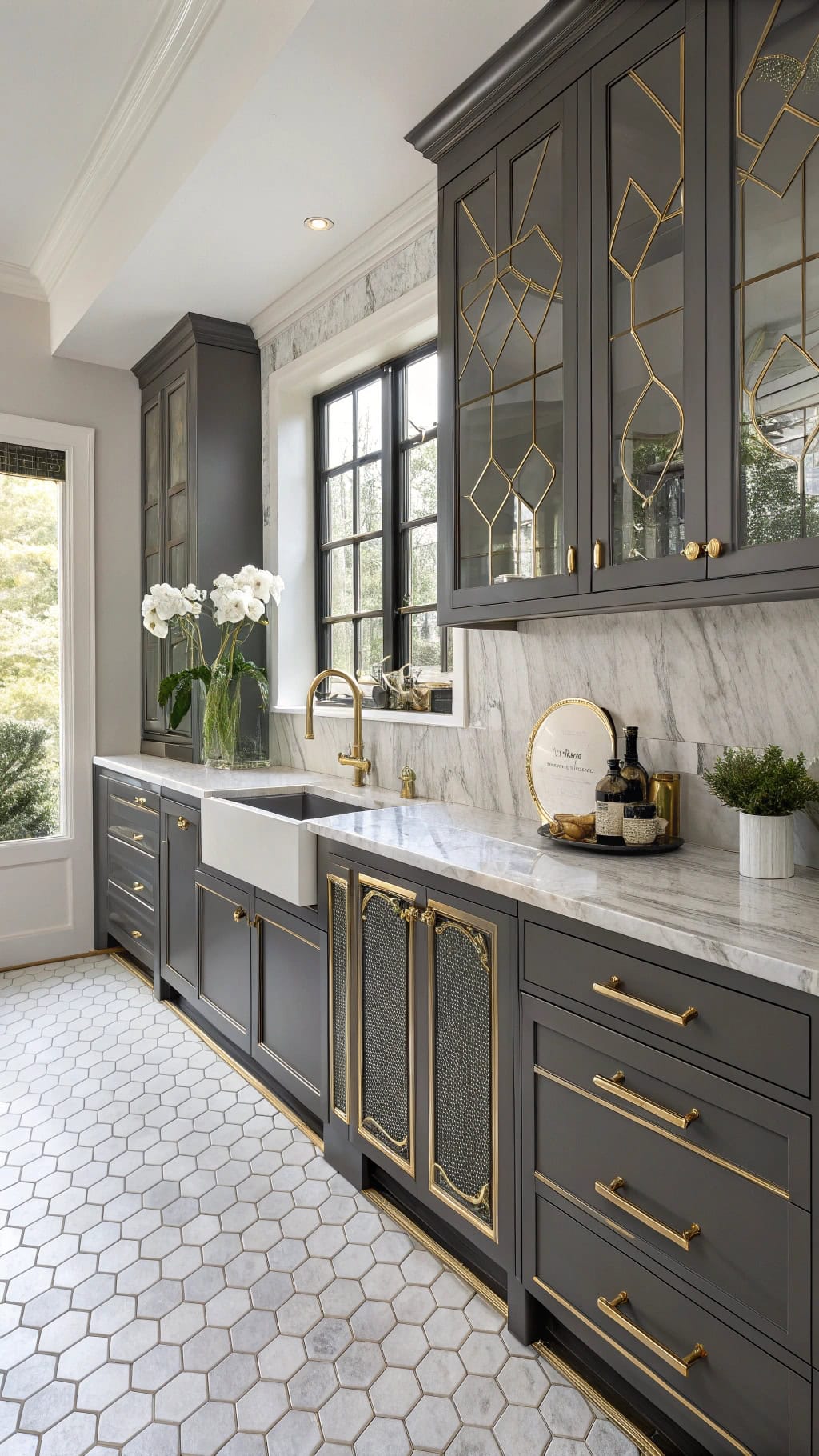 glamorous geometric cabinet designs