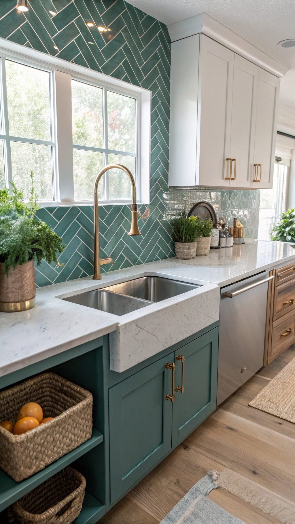glamorous teal metallic tiles