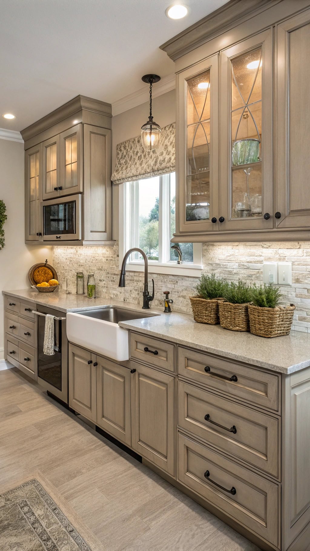glazed cabinets with sophistication