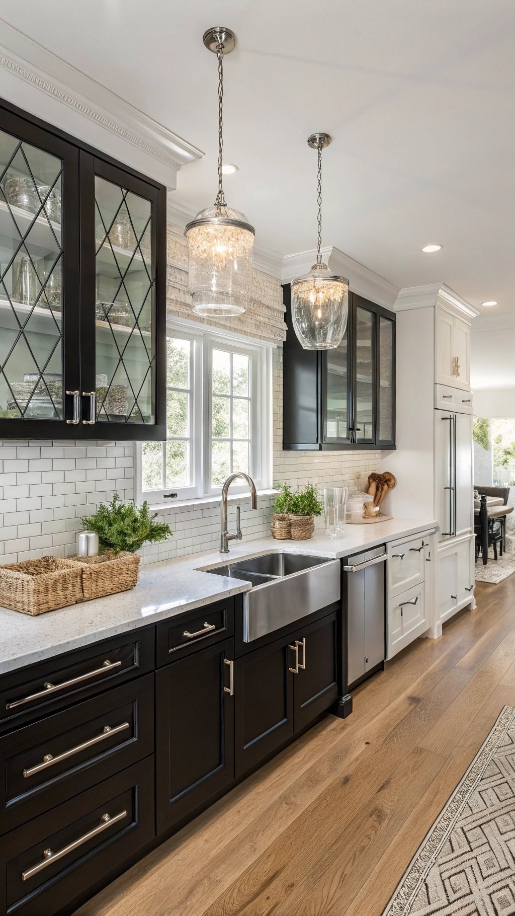 glossy cabinets stylish contrasts