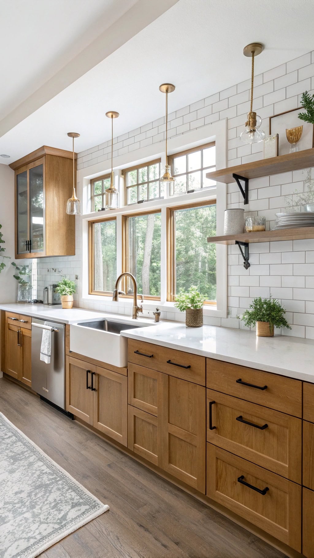 golden oak cabinet styling