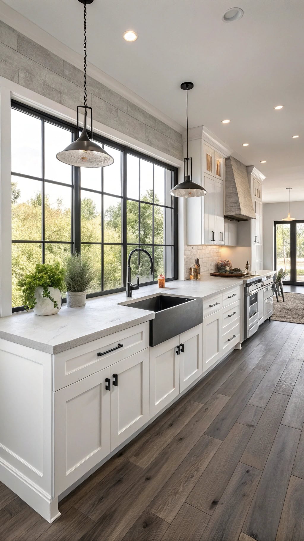 gray washed walnut kitchen elegance