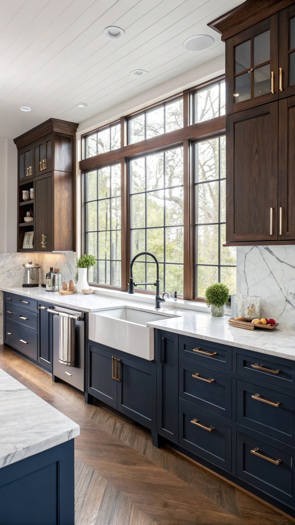 indigo cabinets acacia accents