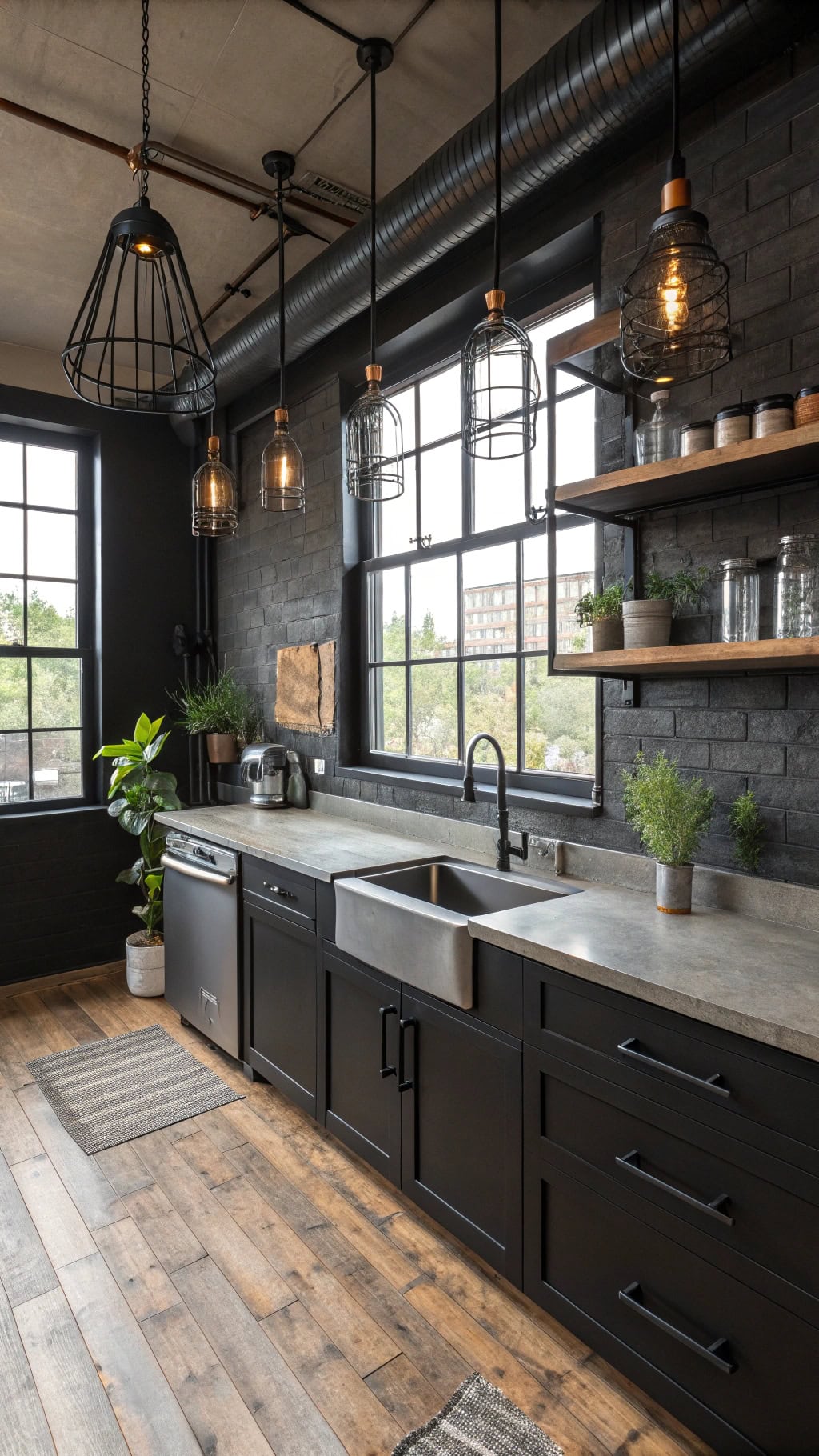 industrial black kitchen aesthetic