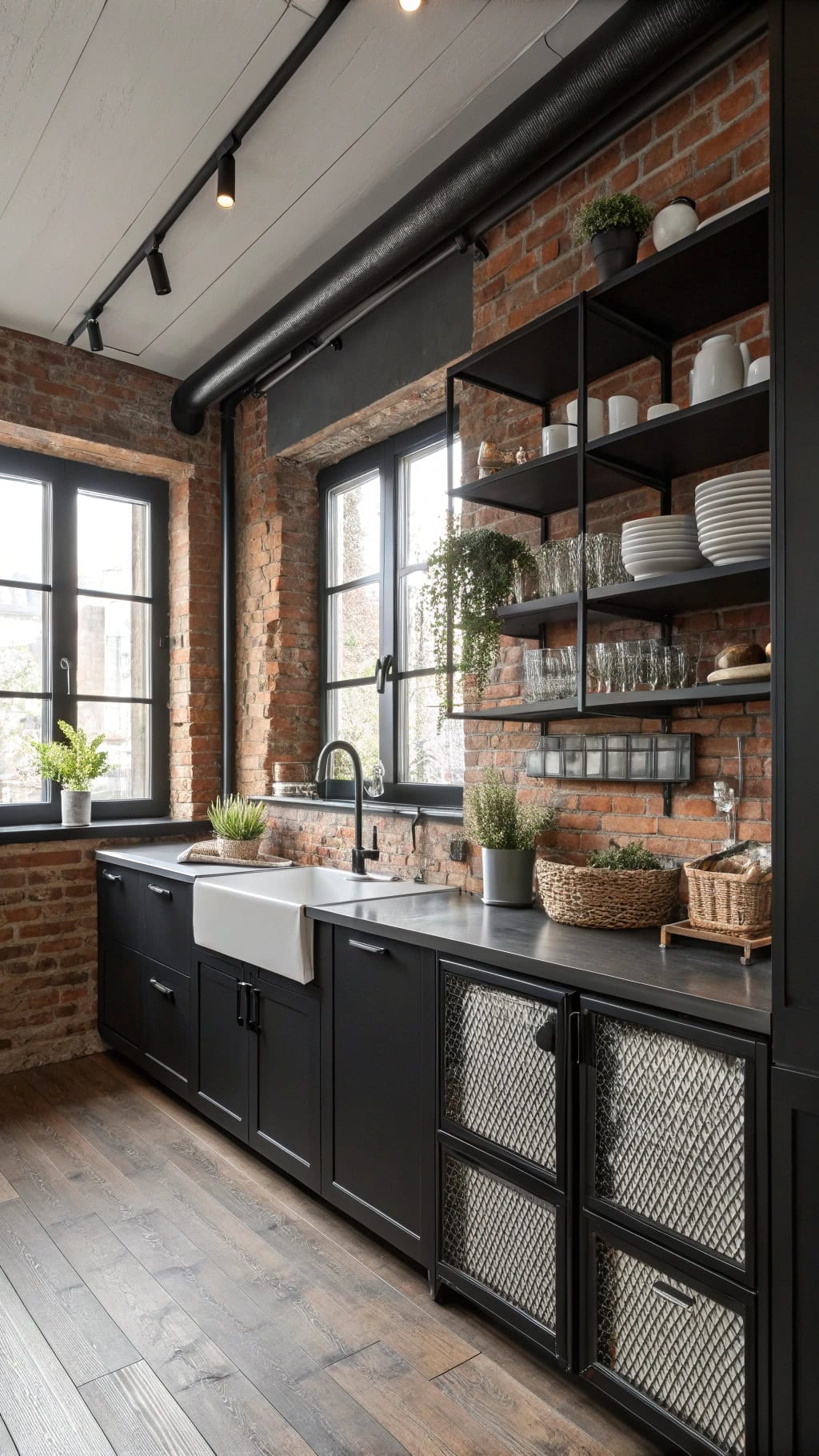 industrial black metal accents