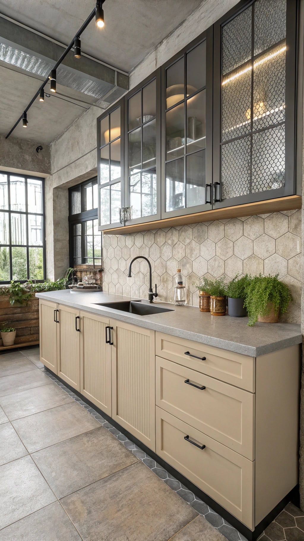 industrial chic accent cabinets