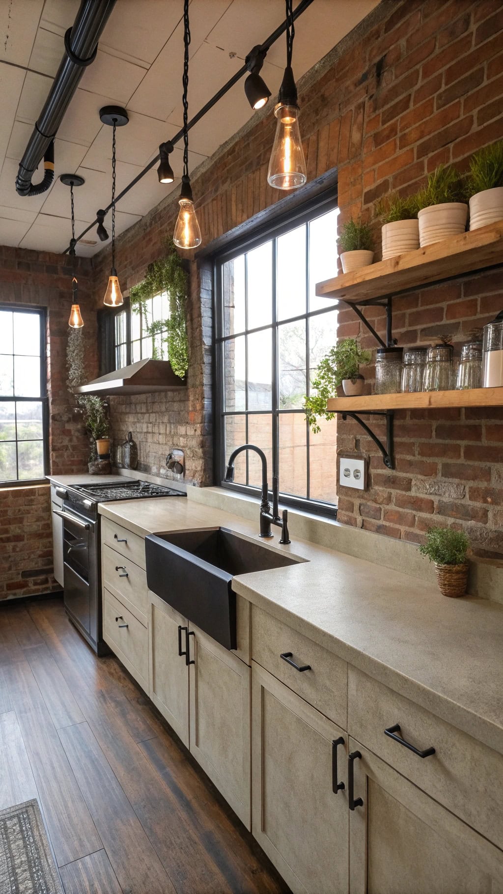 industrial chic beige countertops