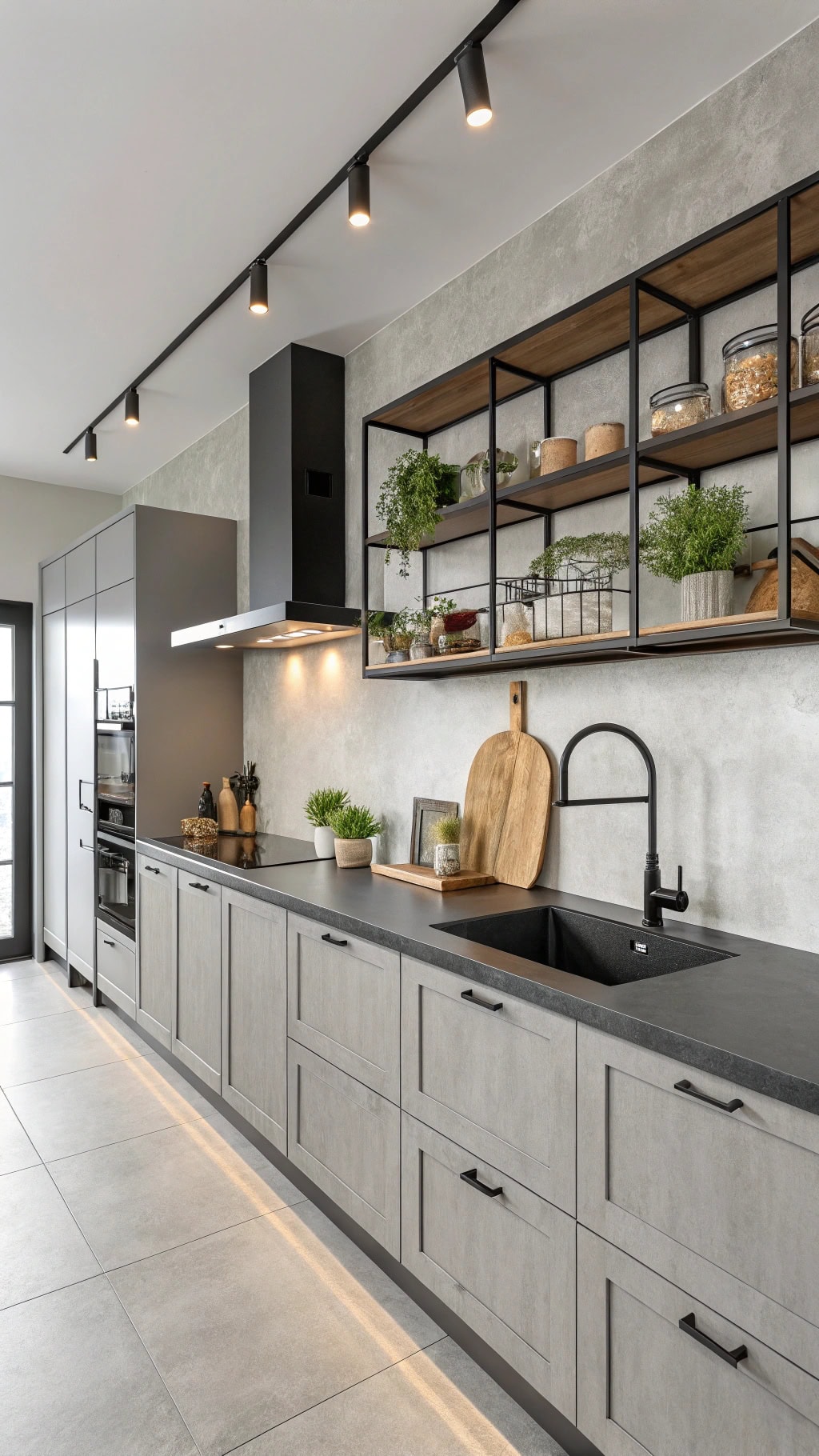 industrial chic concrete kitchen design