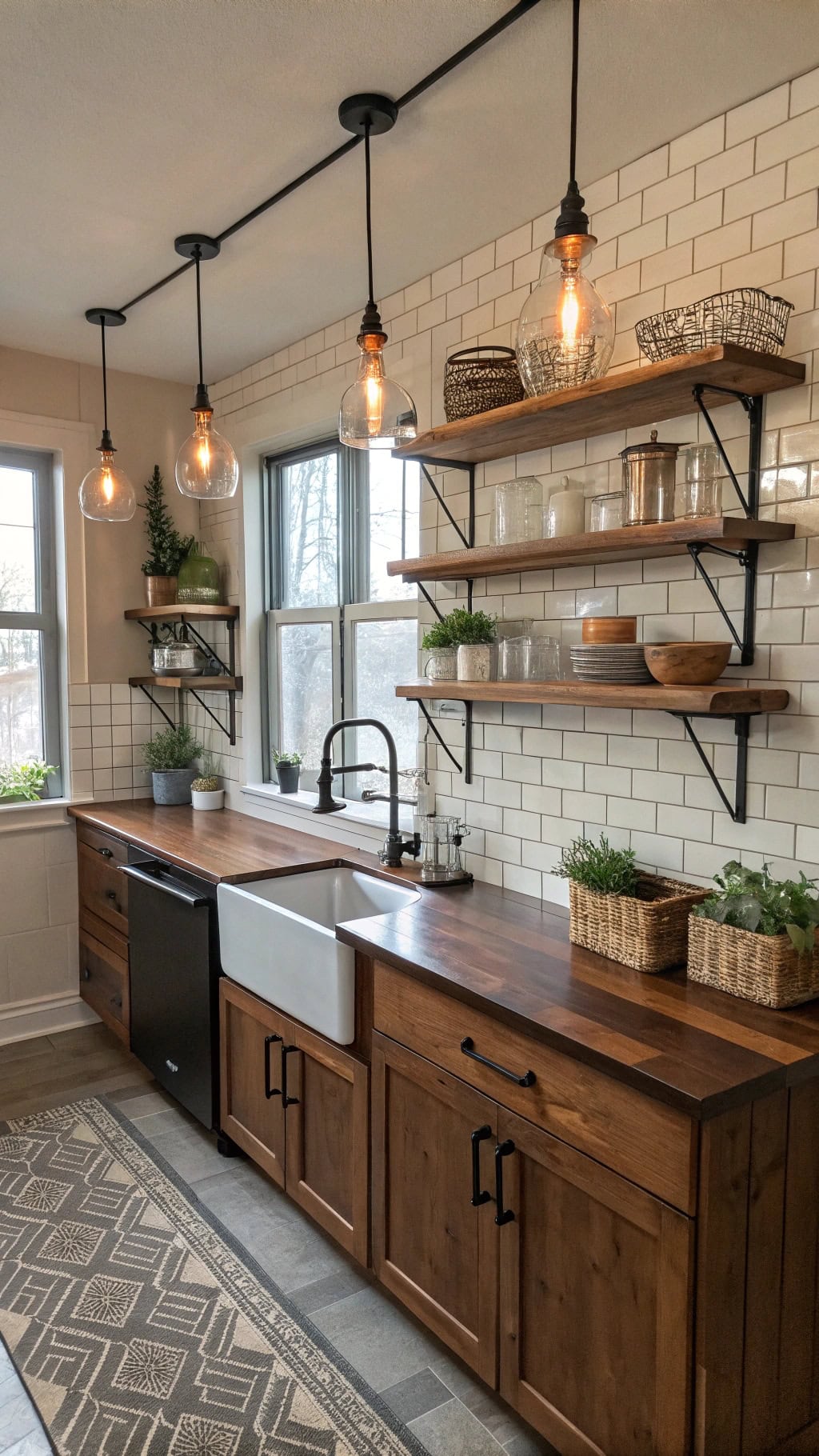 industrial chic copper shelving
