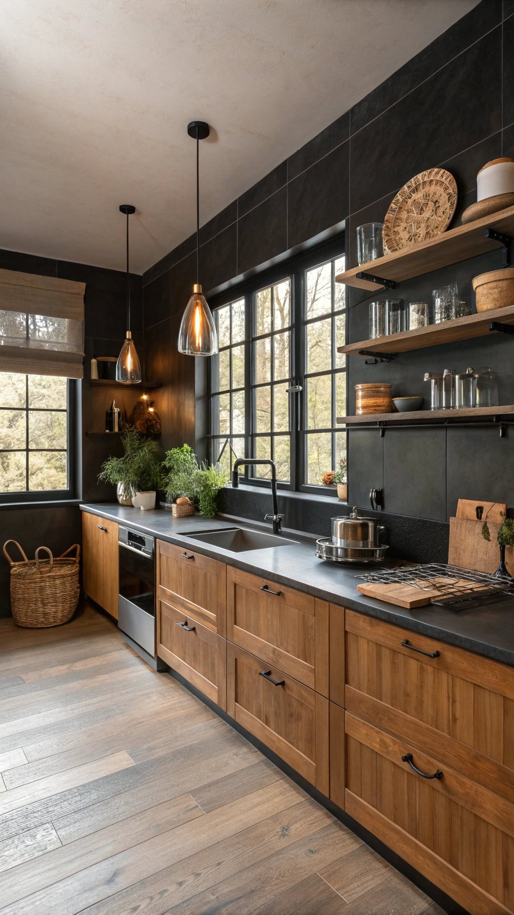 industrial chic kitchen backsplash