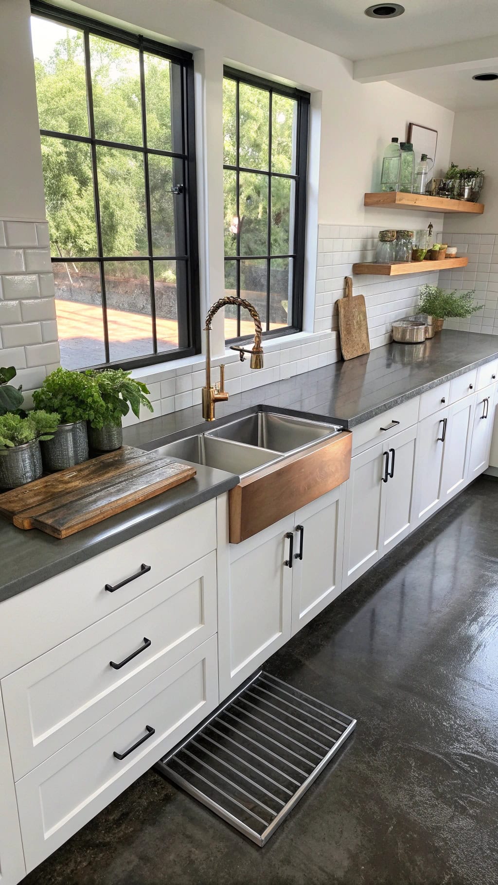 industrial chic kitchen flooring