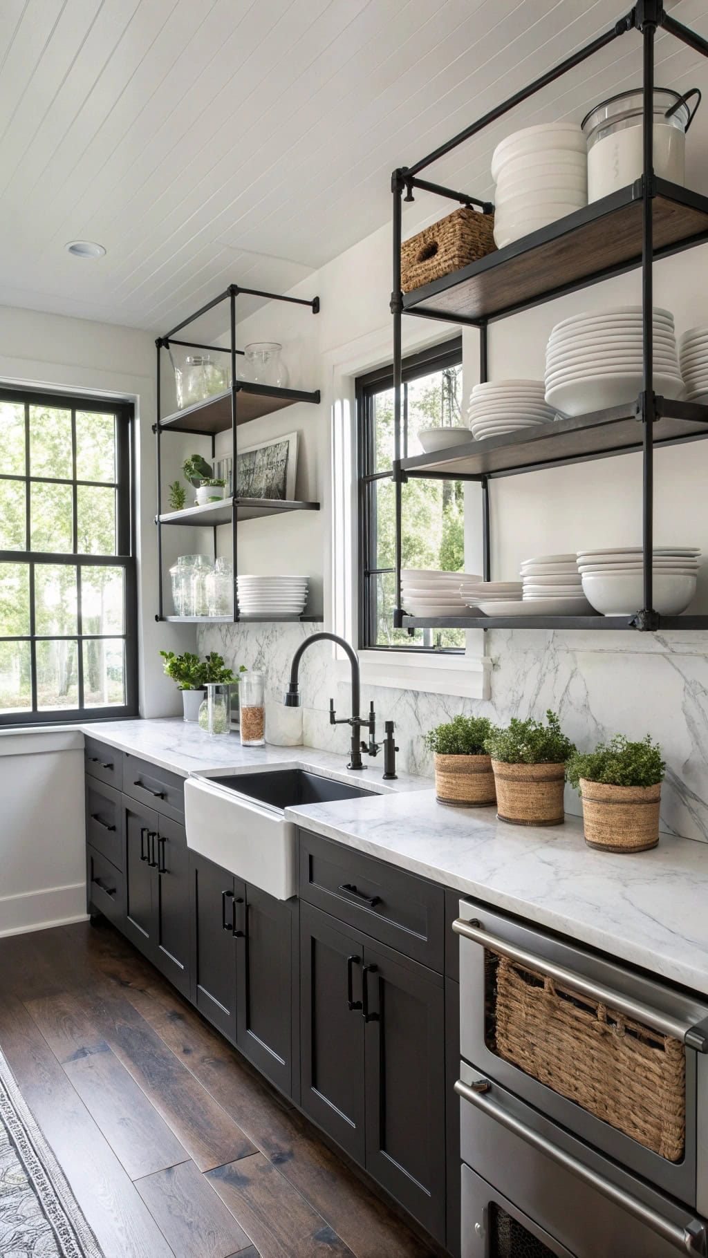 industrial chic kitchen storage