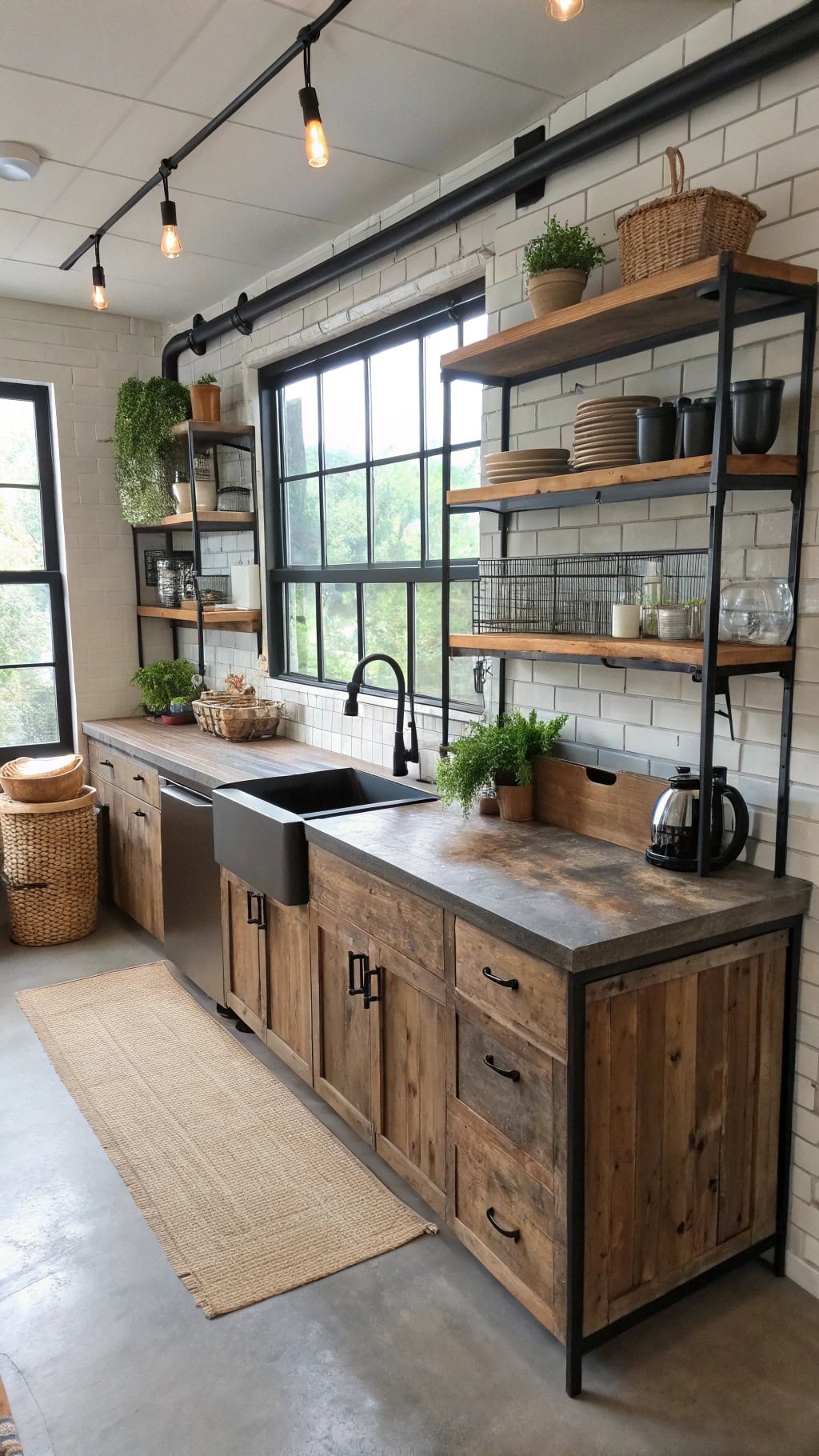 industrial chic kitchen vibes