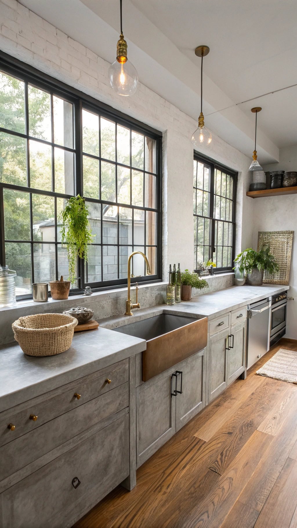 industrial concrete kitchen charm