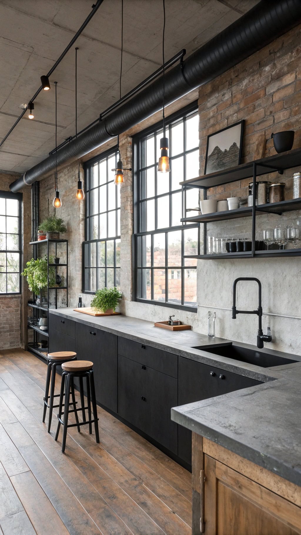 industrial matte black elegance