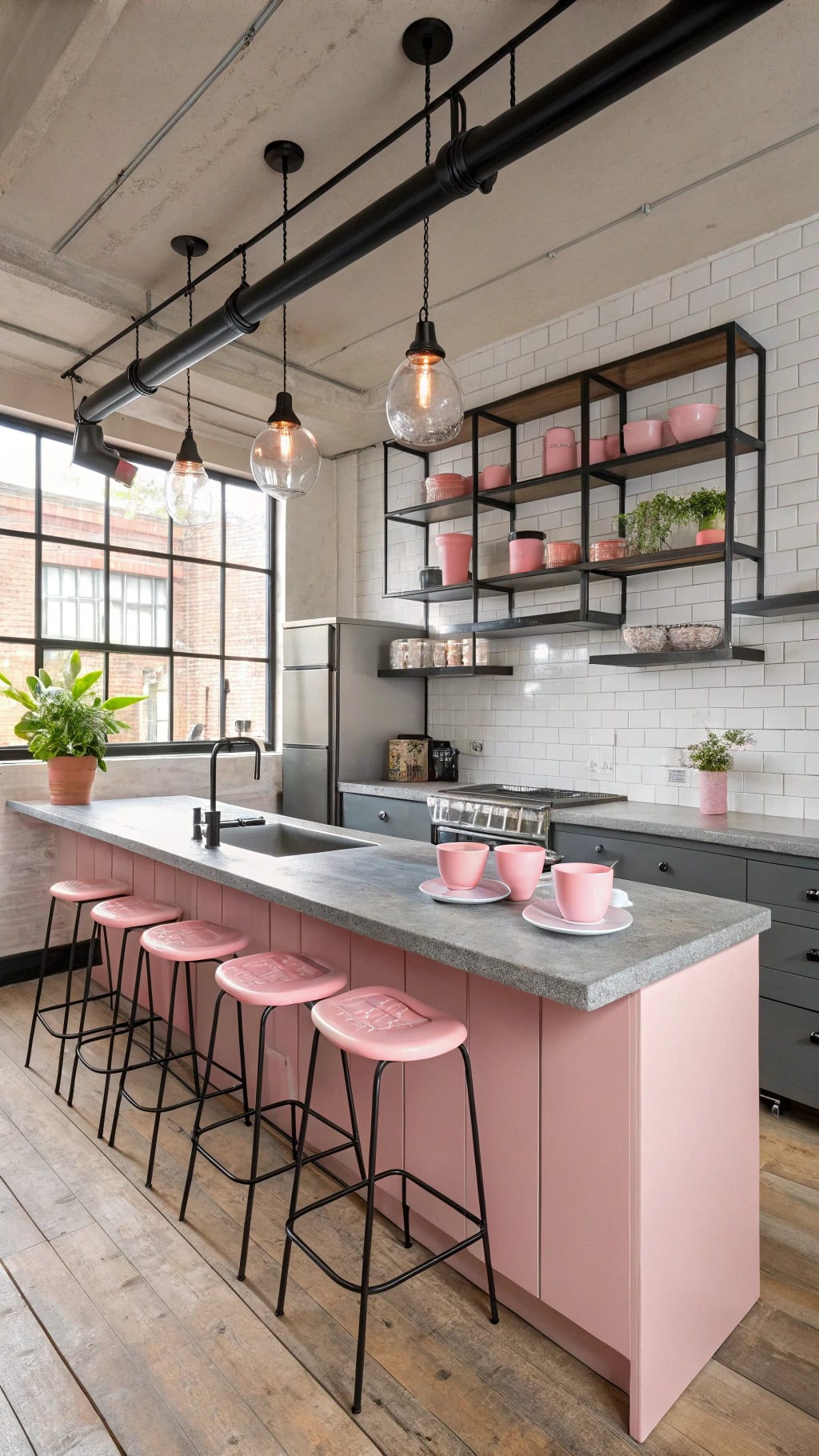 industrial pink design balance