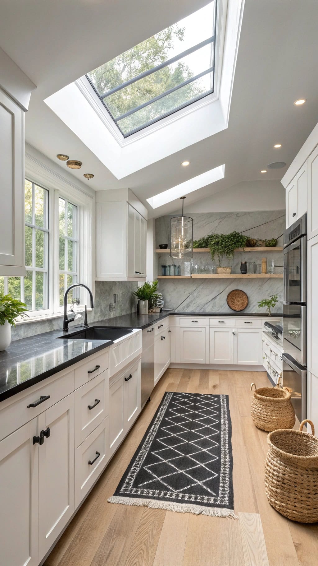 jet black countertops skylight