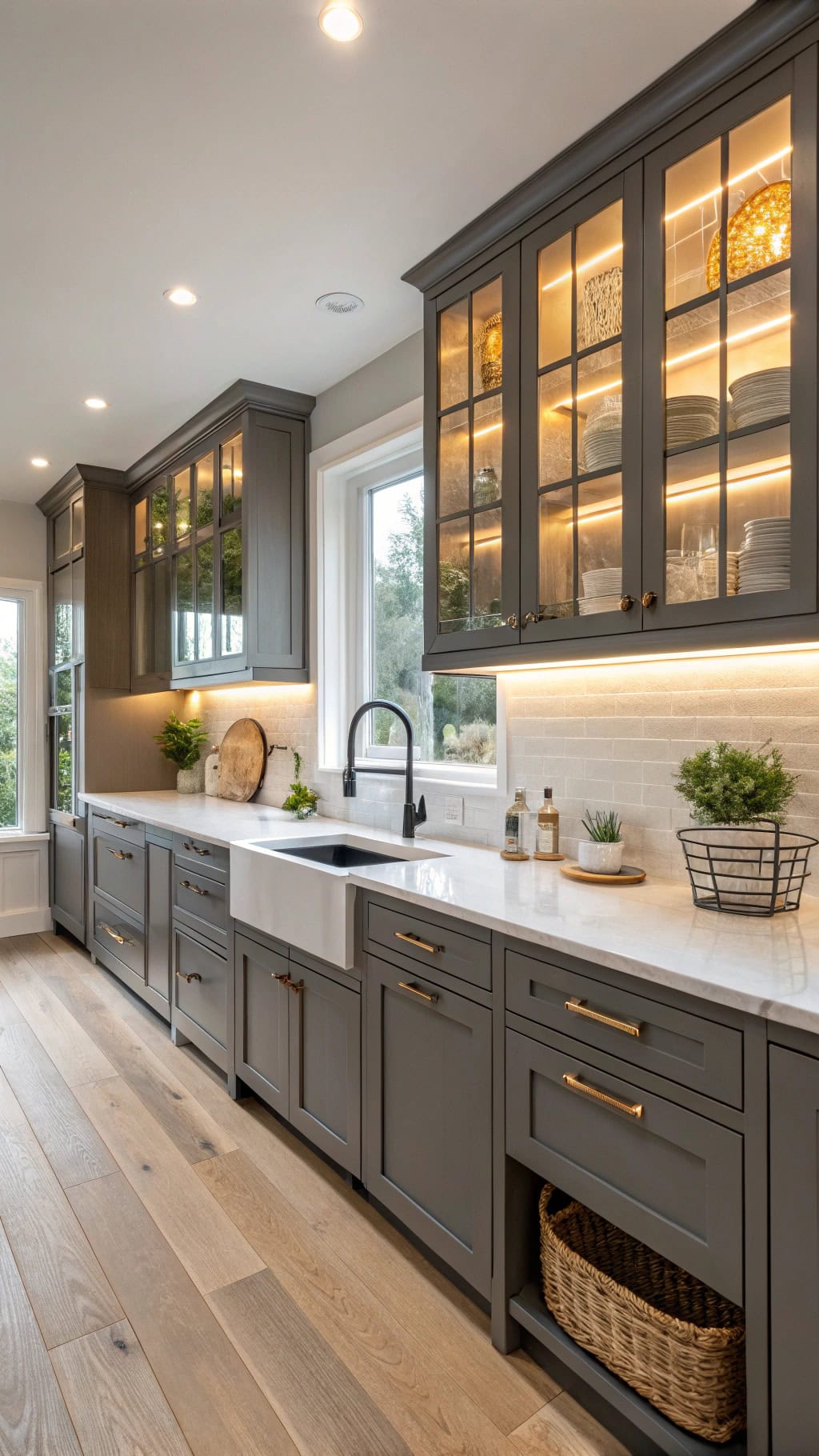 led lit cabinets enhance ambiance