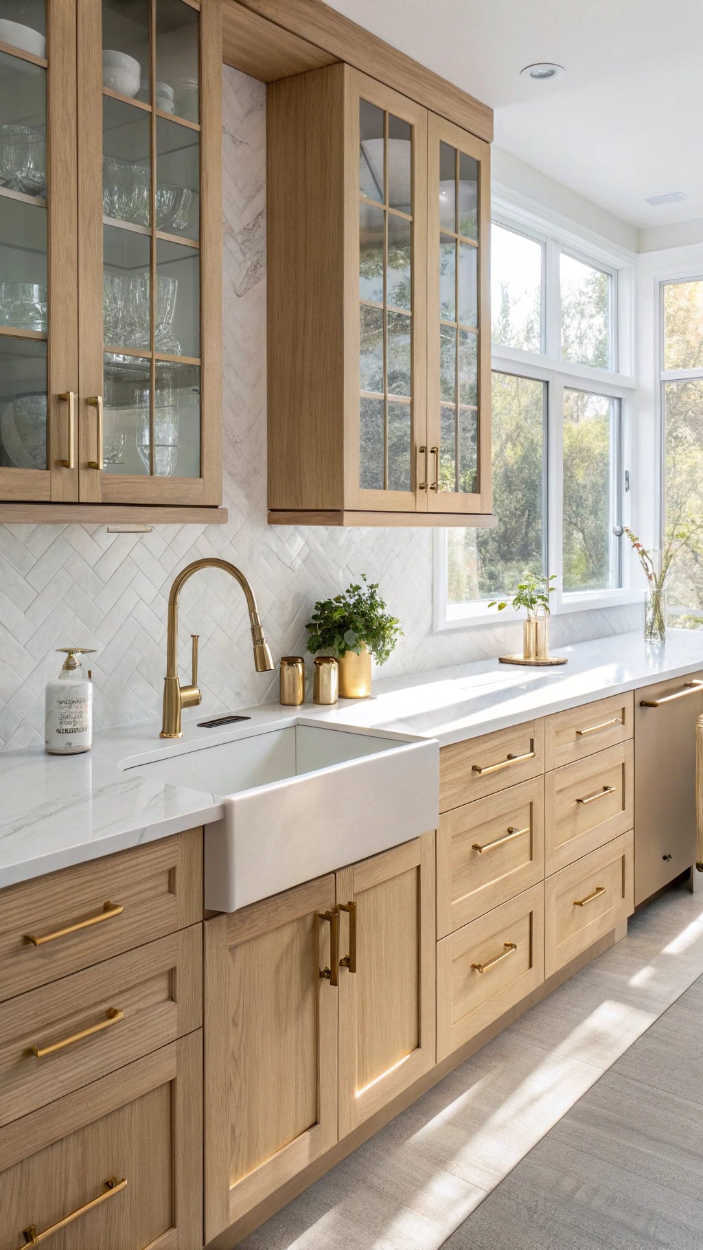 light airy blonde cabinetry