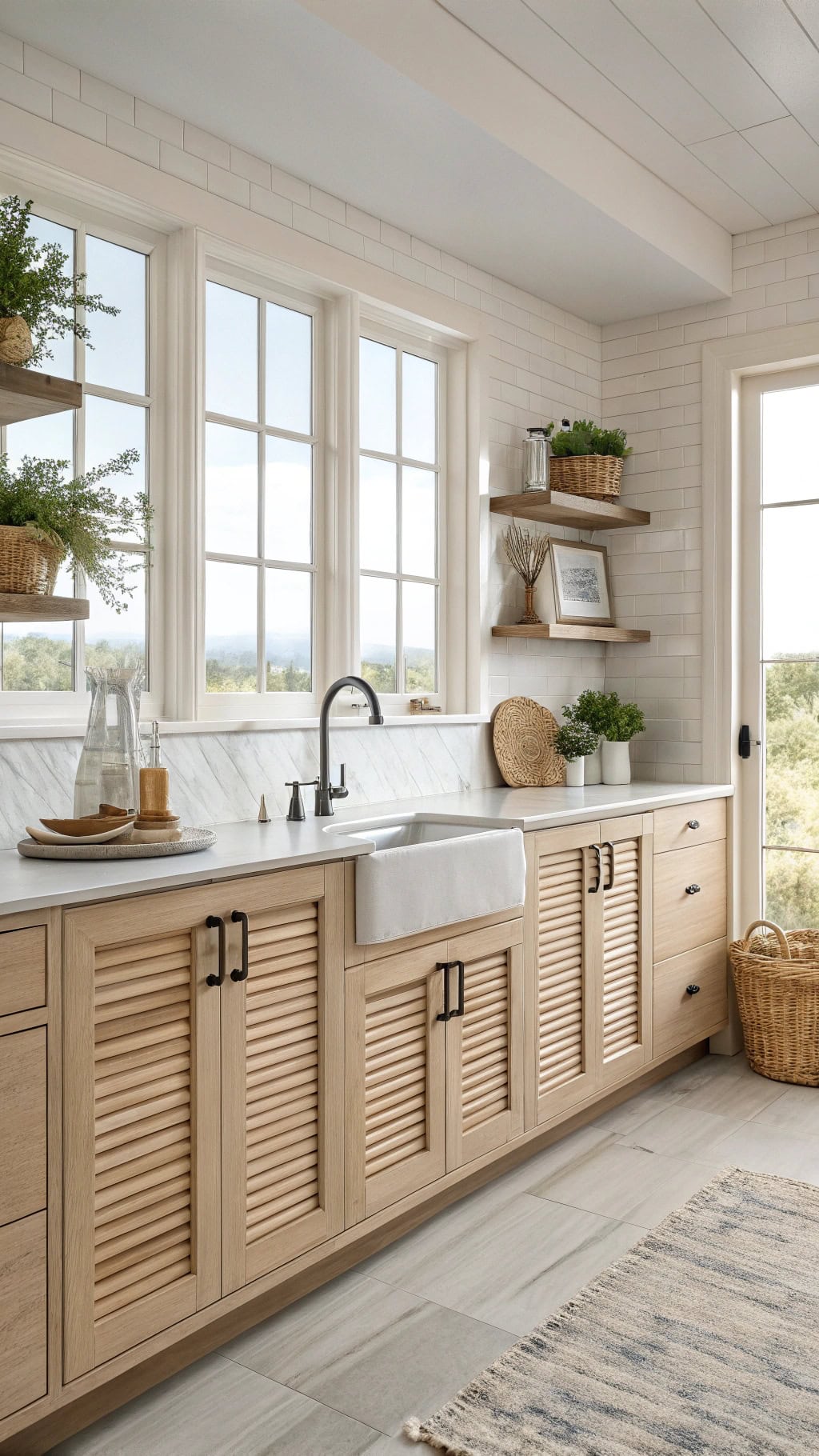 louvered doors for breezy kitchens