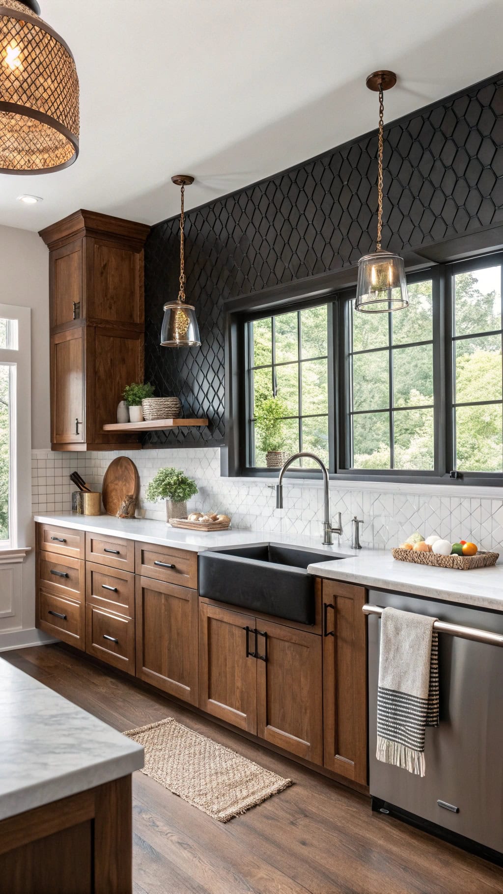 luxe black leather tiles