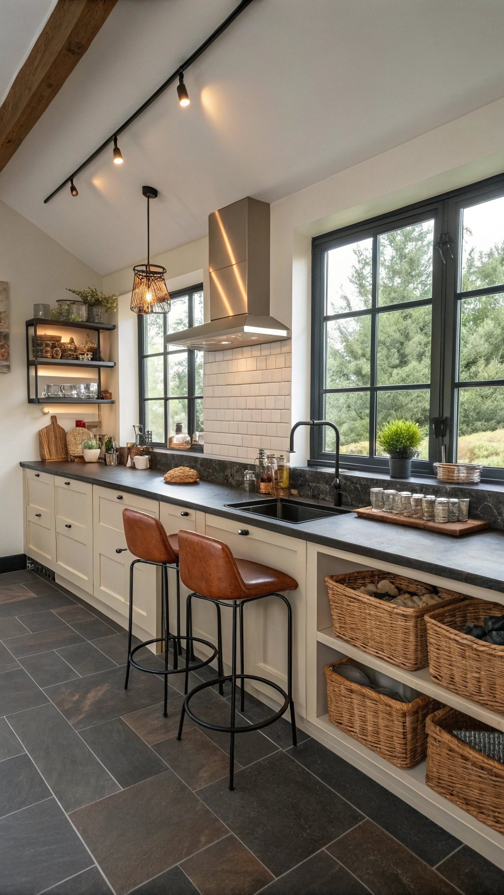 luxe black leather tiles