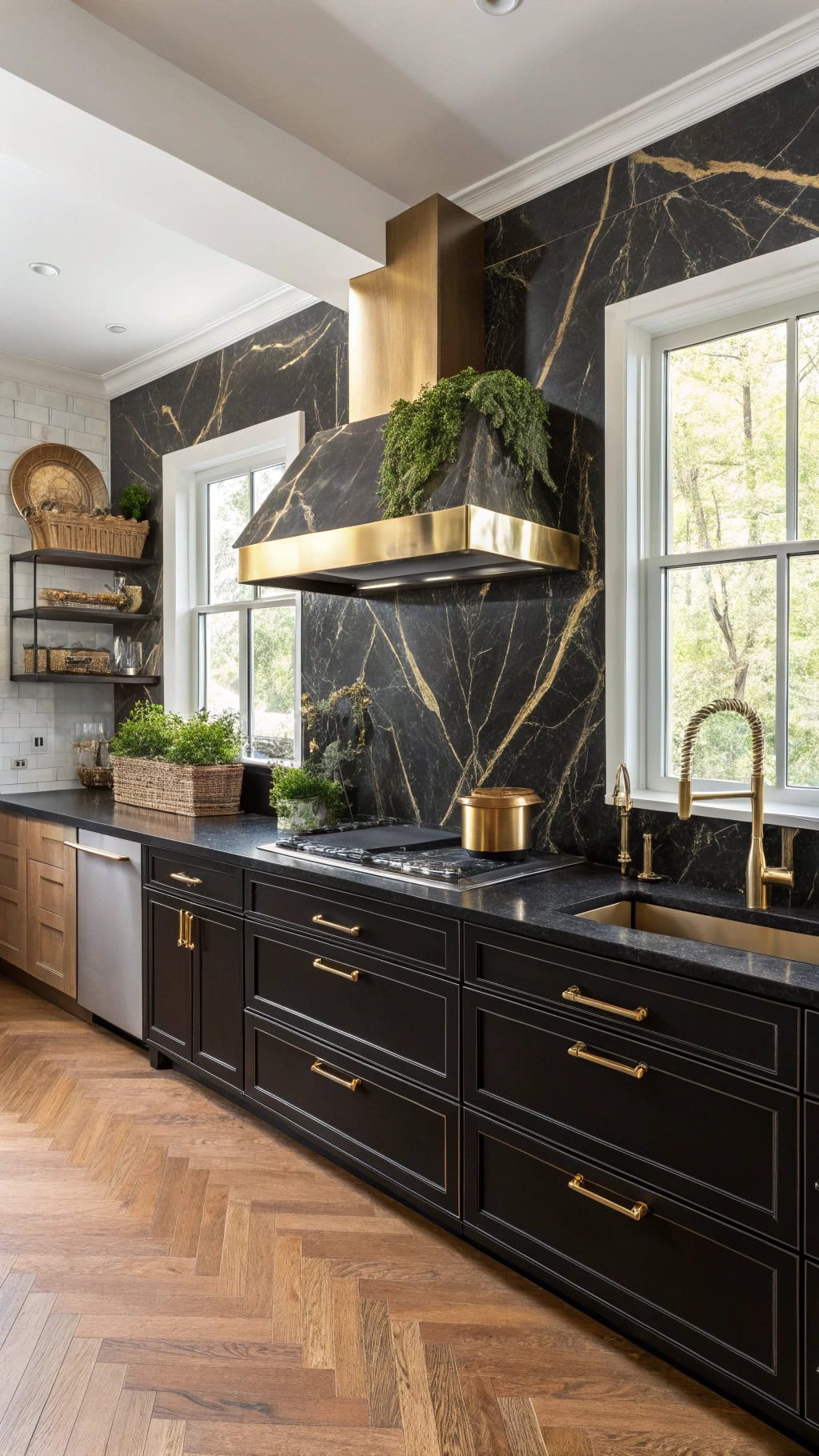 luxe black marble pot filler