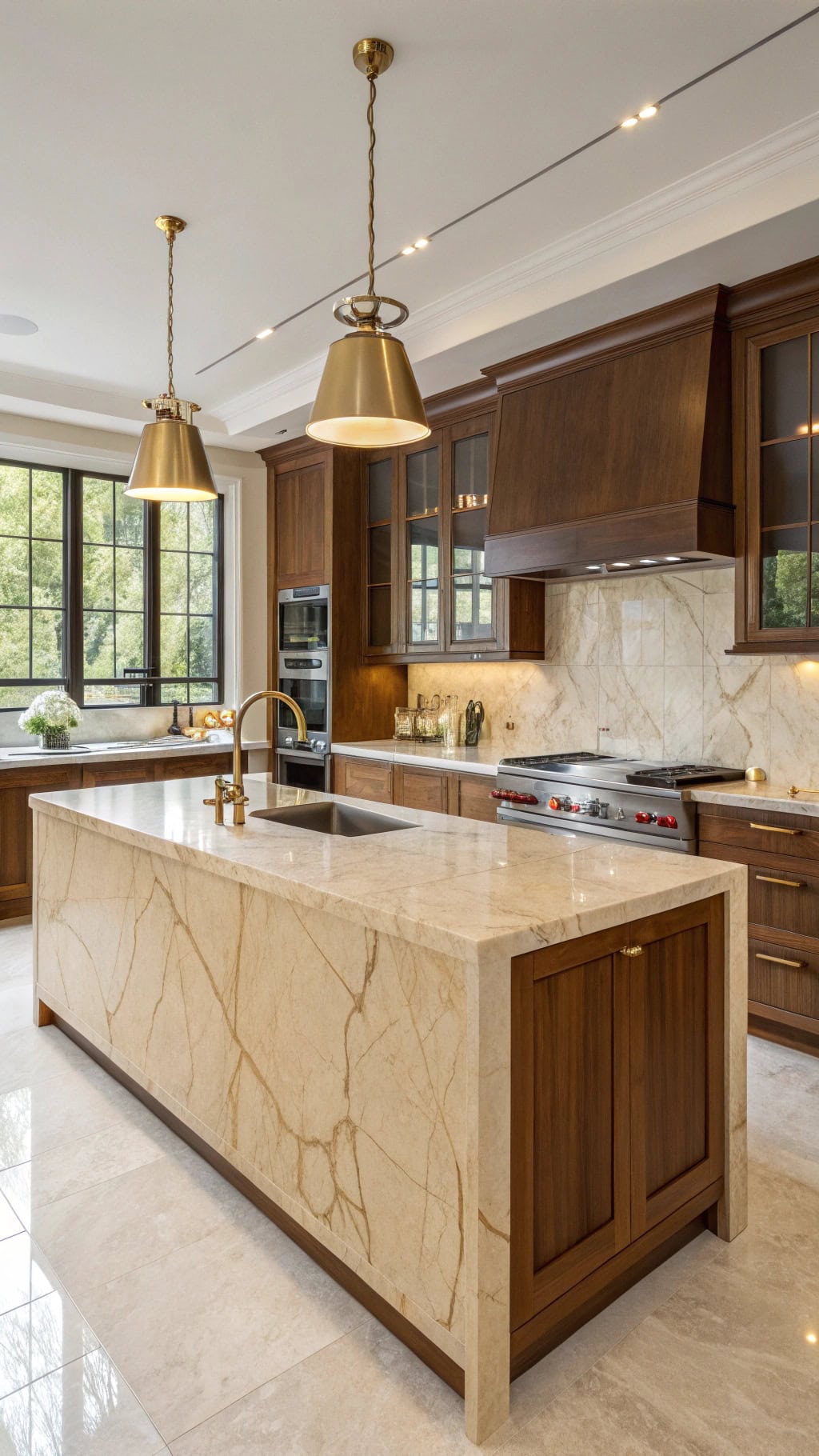 luxurious beige marble counter