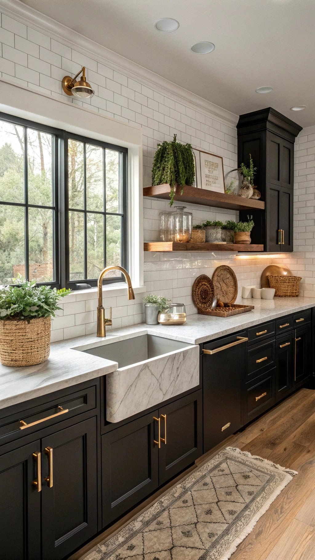 luxurious black cream kitchen
