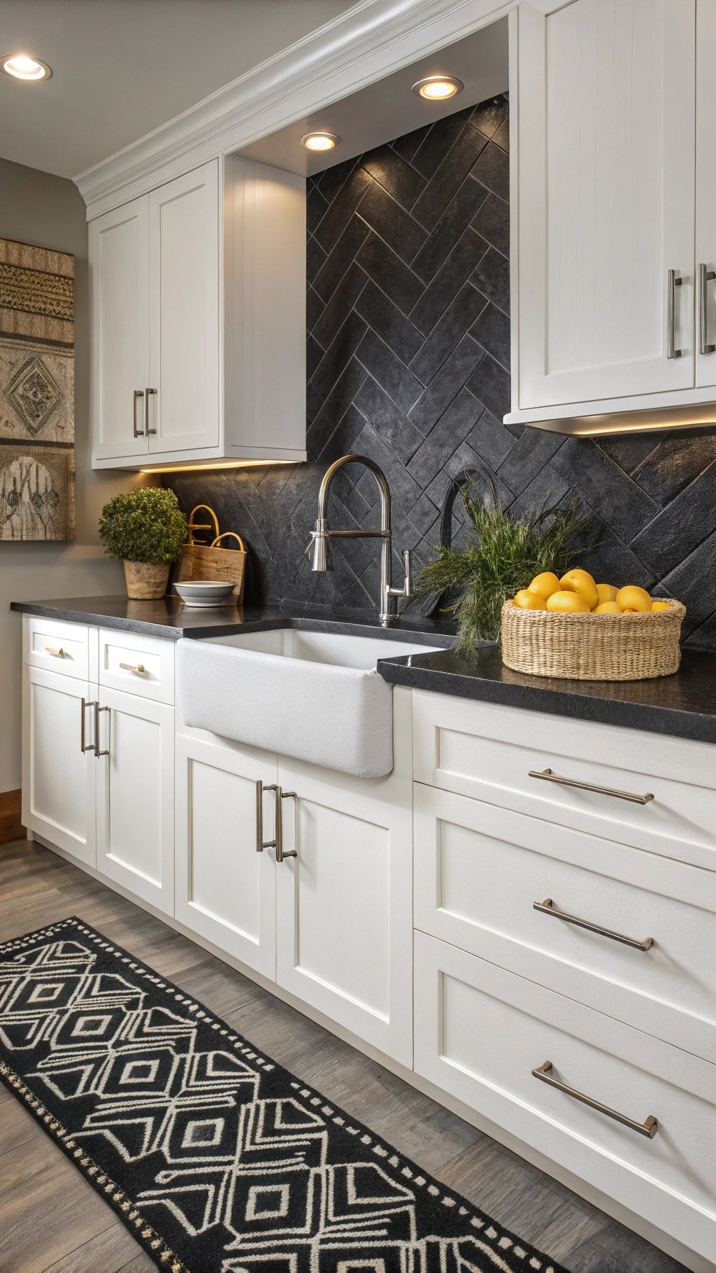 luxurious black leather tiles