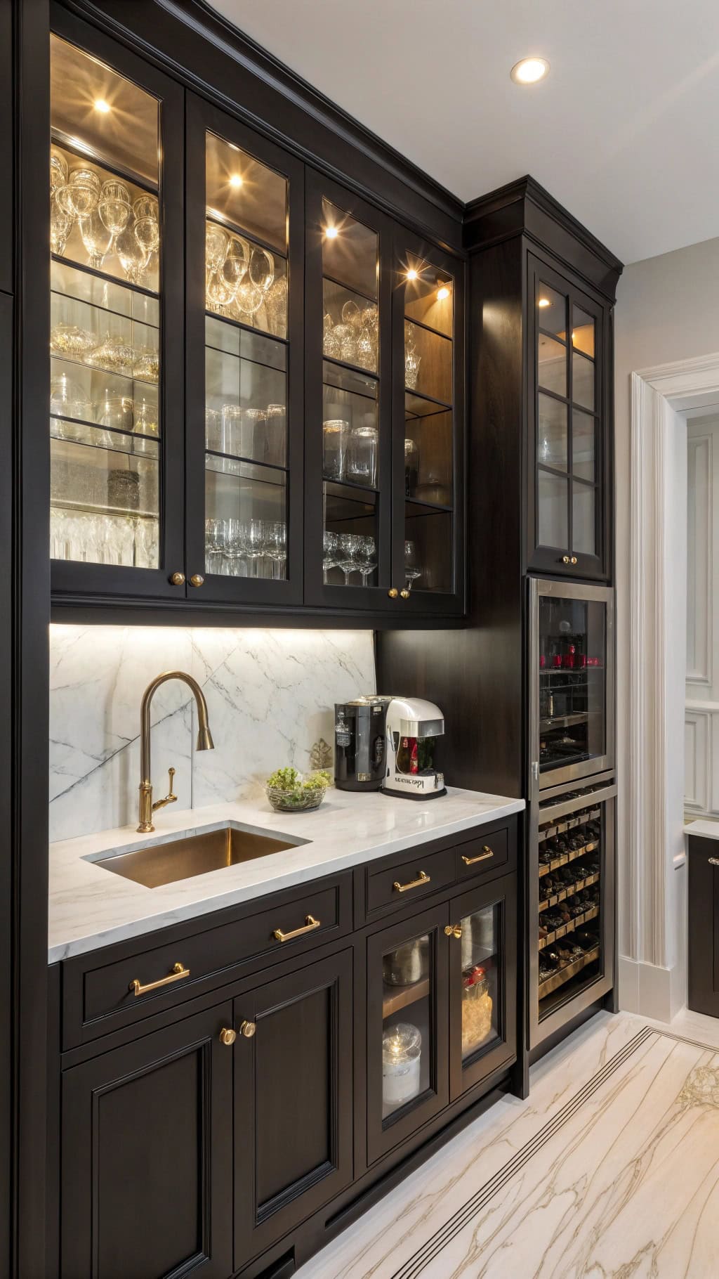 luxurious ebony butler s pantry