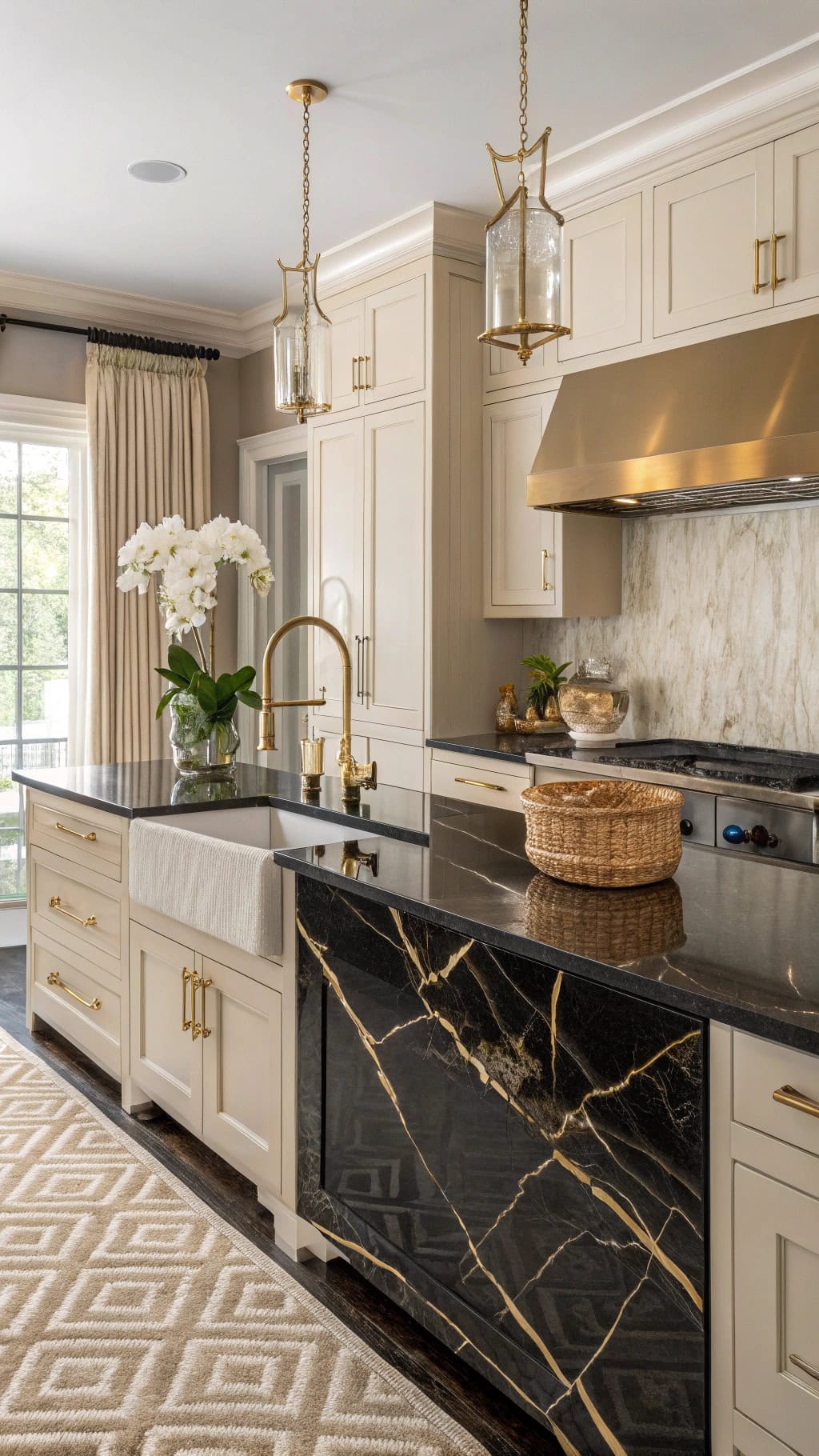 luxury black marble accents