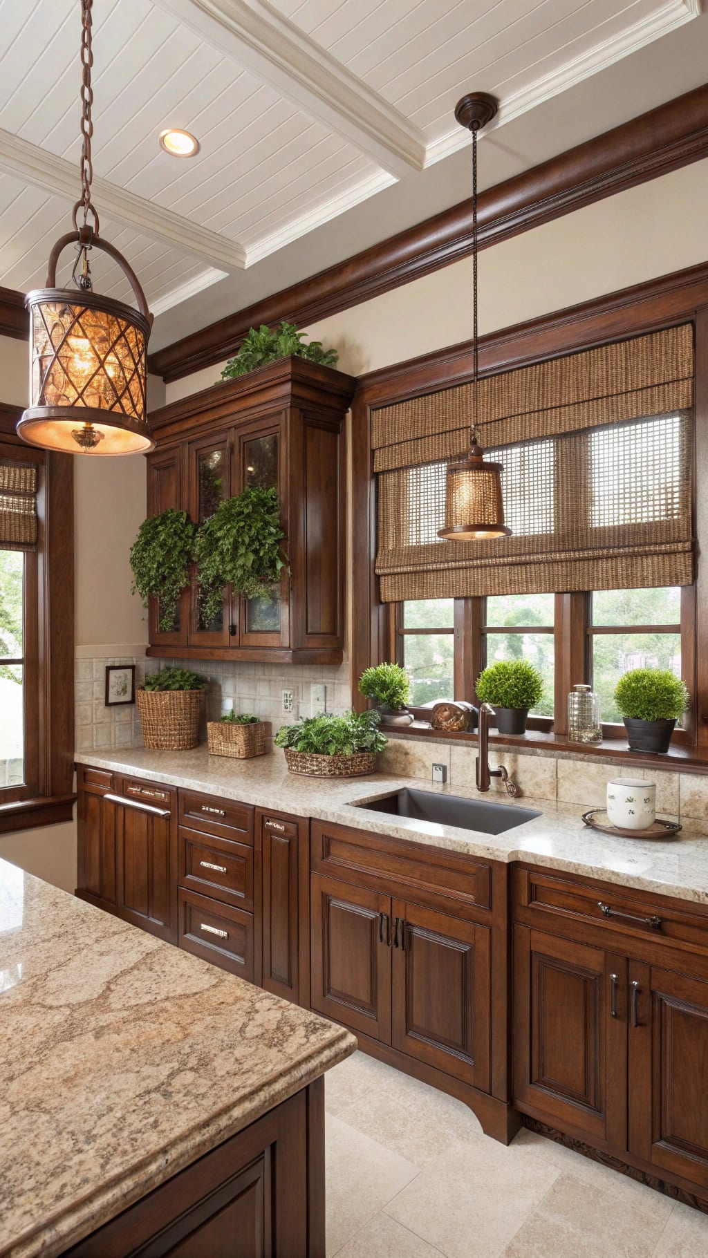 mahogany molding kitchen elegance