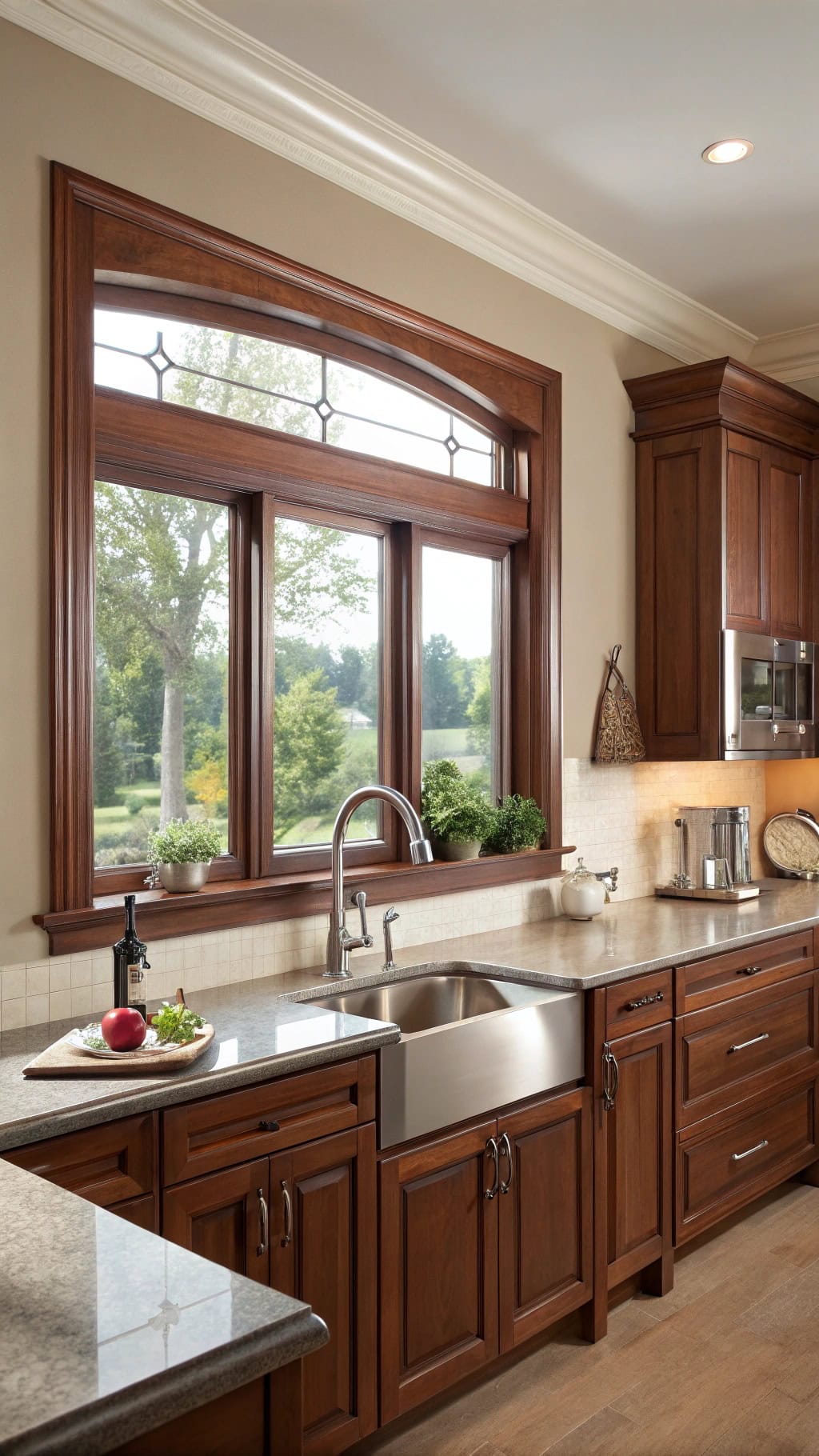 mahogany trim enhances elegance