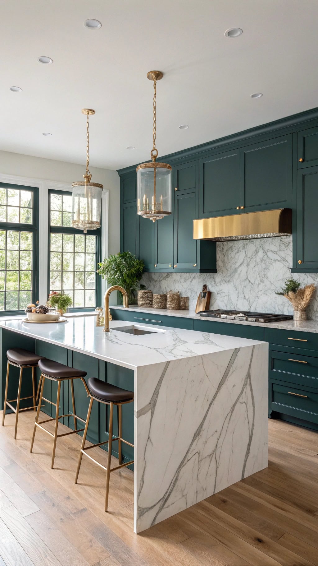 marble waterfall countertop elegance