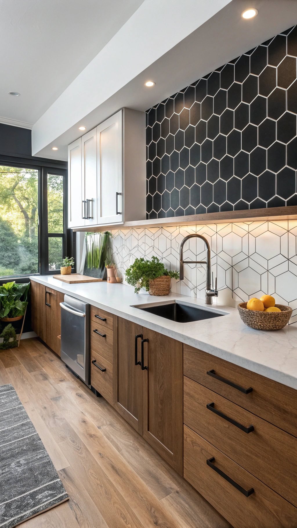 matte black backsplash designs